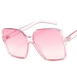 Transparent Pink Large Square Oversized Sunglasses NEW SALE 2 FOR 15